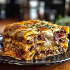 Parmesan Garlic Bacon Cheeseburger Lasagna